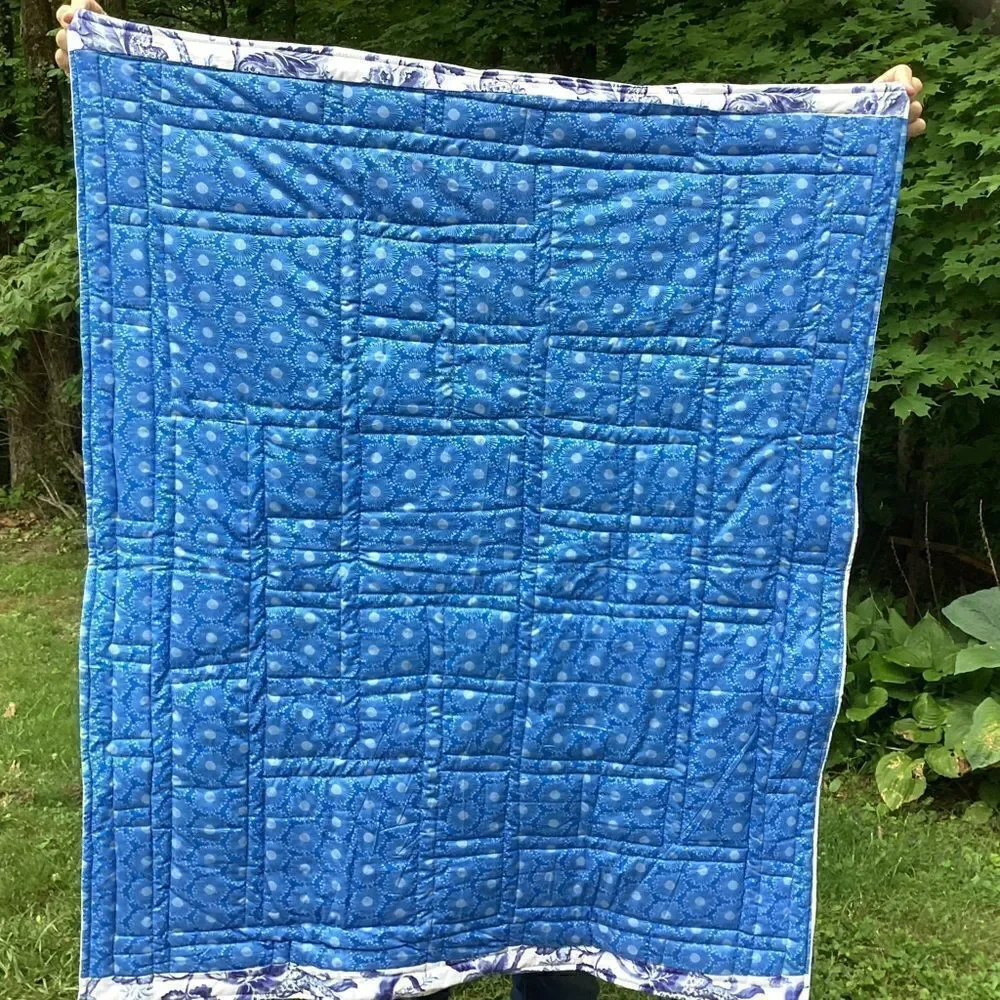 NWT. Hand Crafted Liberty Tana Lawn Fabrics Lap Quilt Garden Views